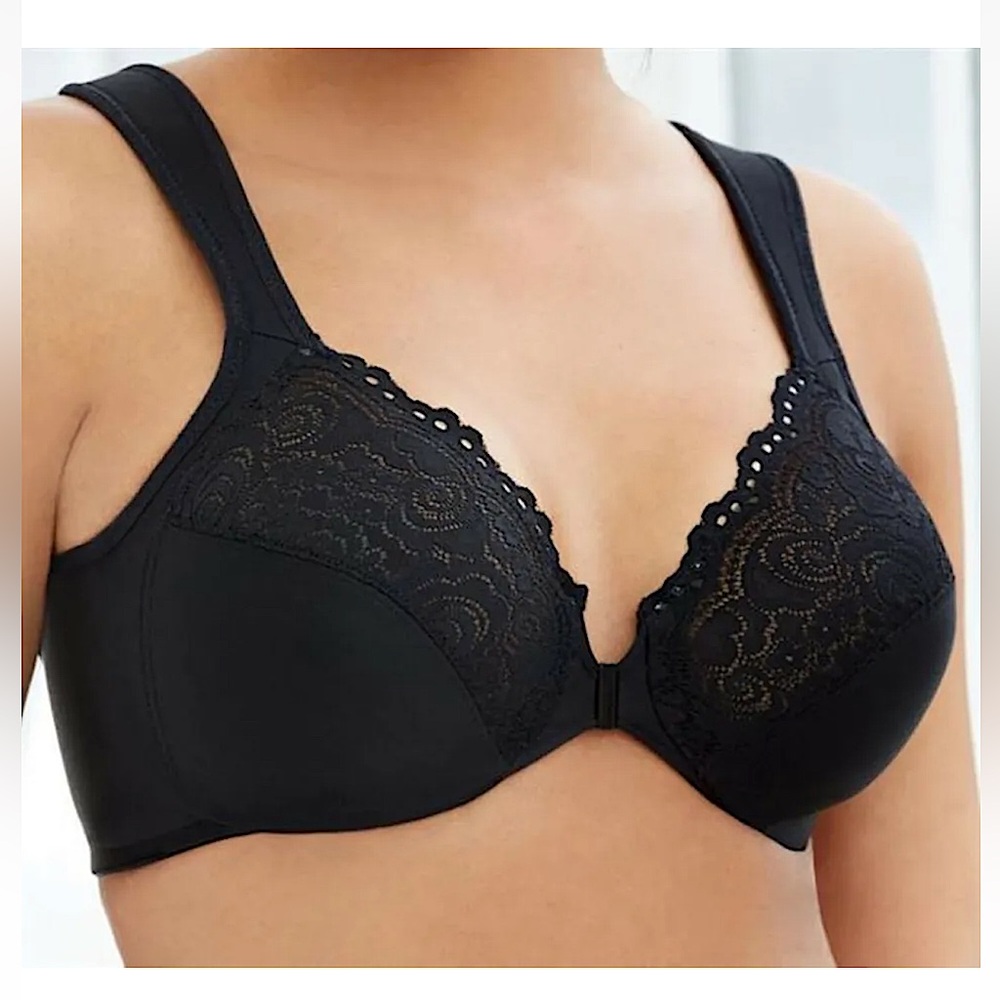 - Glamorise 48B Black WonderWire Front Close Bra! NEW! - Picture 5 of 16
